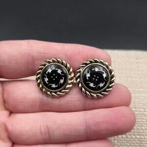 French Leaf Motif Nature Renewal Tarnished Men's Cuff Links A6340